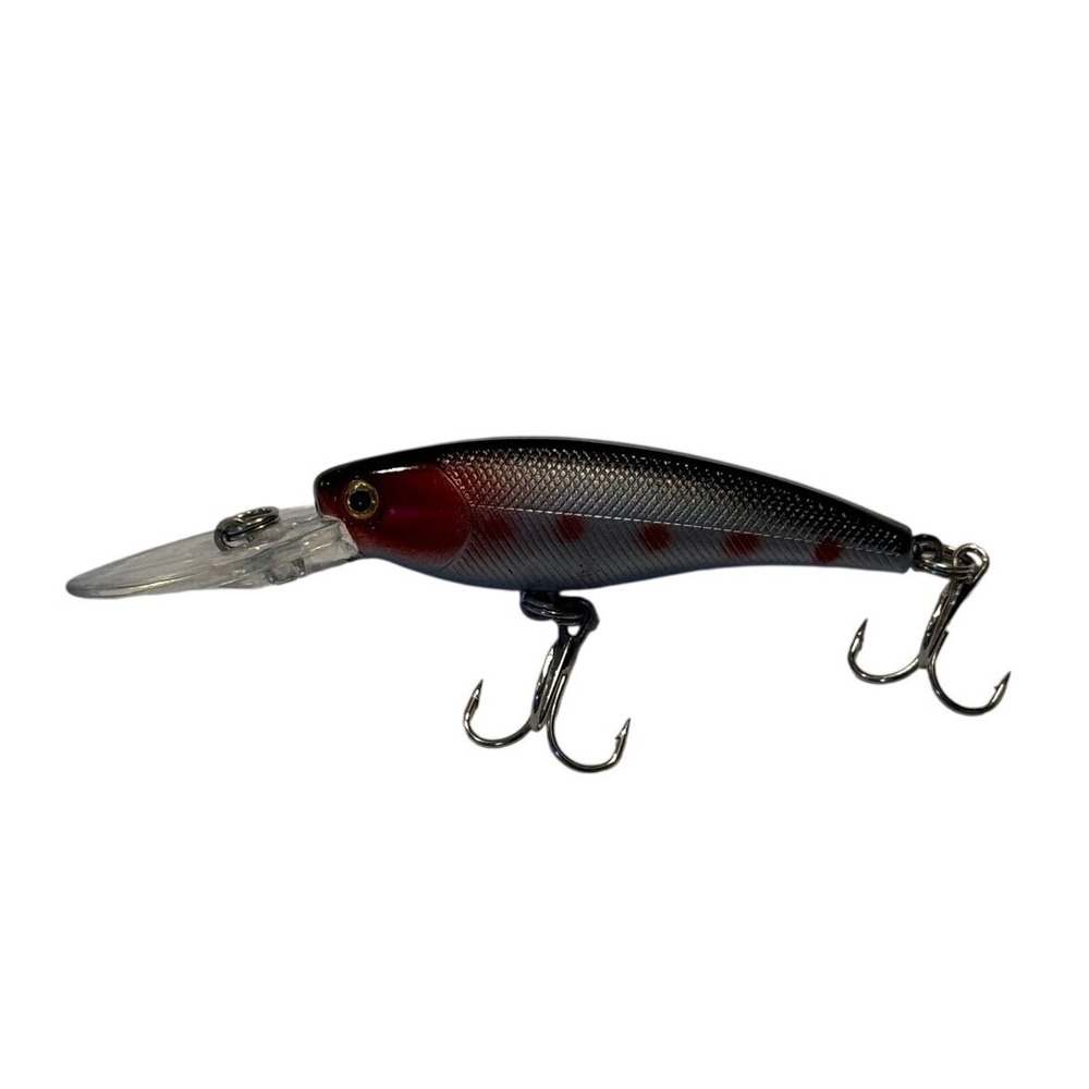 Deep Diver Minnow Fishing Lure Red Head Silver Scale Crankbait 3.5‎ Inch